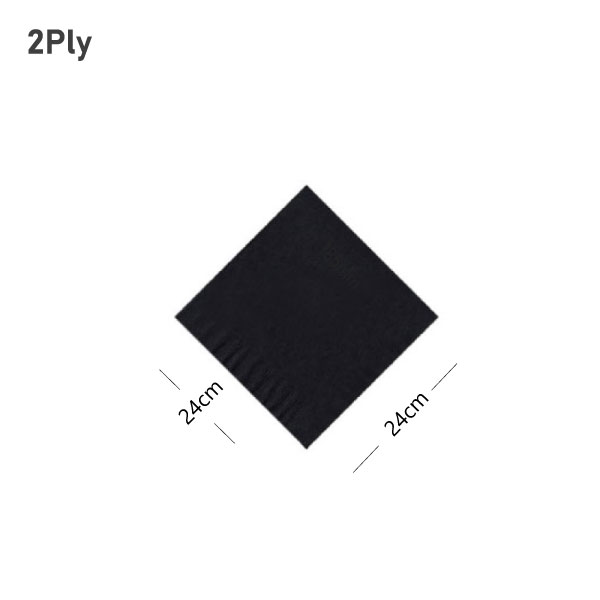 Black Paper Napkin 24x24cm 2Ply