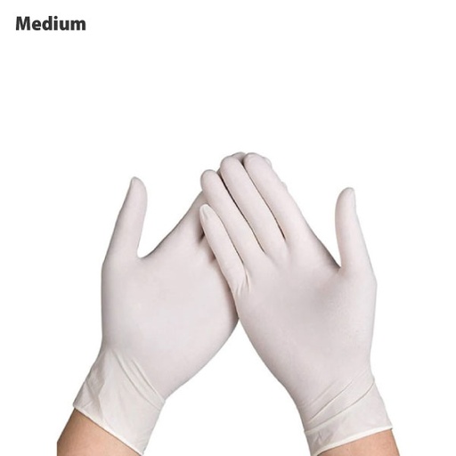 [008011] White Latex Gloves Medium 1000pcs/ctn
