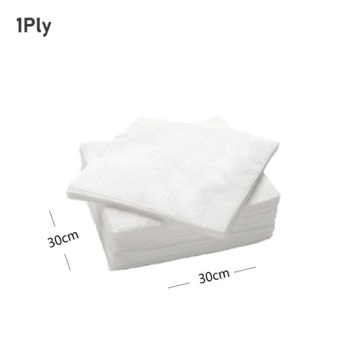 [009002] White Paper Napkin 30x30cm 1Ply 1800/ctn